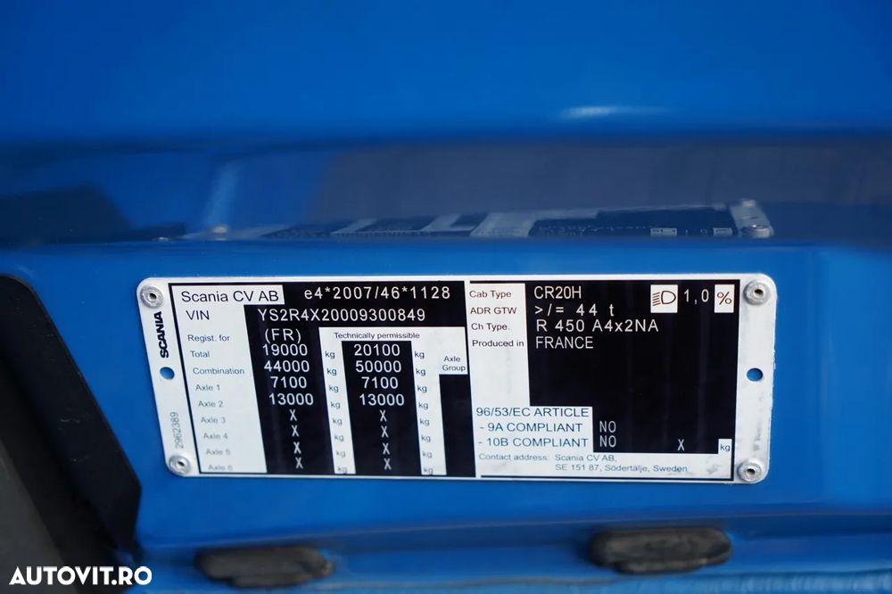 Scania R 450 / RETARDER / SISTEM HIDRAULIC / JANTE DIN ALIAJ / I-PARK COOL / ADR COMPLET / 2022 / CONTRACT POST-SERVICE - 33