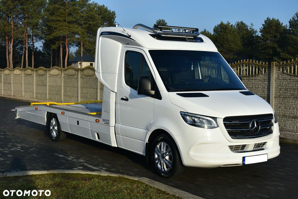 Mercedes-Benz SPRINTER 2022 / ZABUDOWA KEGGER LOW RACE + / AUTOLAWETA / HAK / 3.0 V6 AUTOMAT / DUŻY MBUX / KAMERA COFANIA / SYPIALKA SPOJKAR / PODUSZKI TYŁ / UNIKAT / STAN FABRYCZNIE NOWY - 2