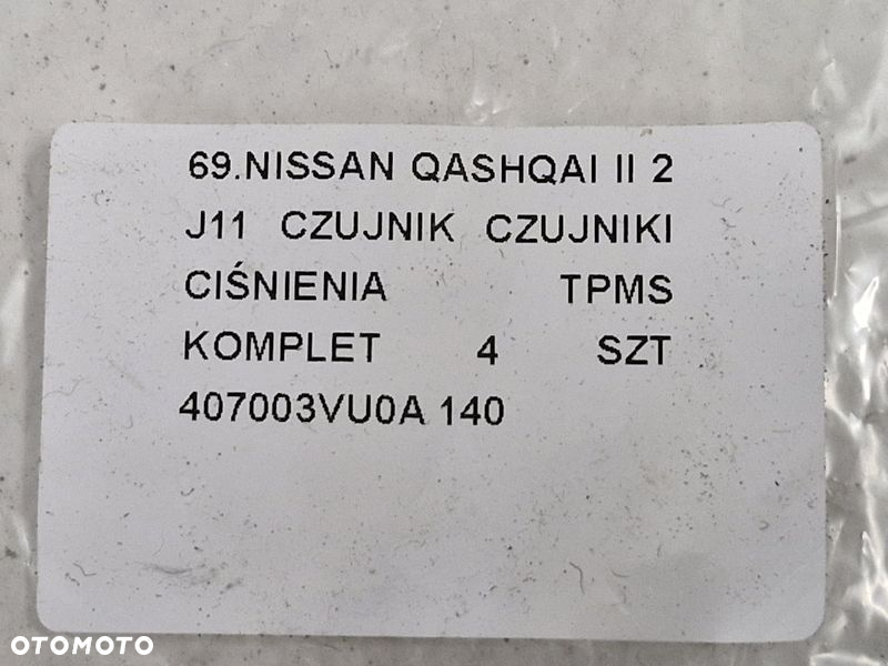 NISSAN QASHQAI II 2 J11 CZUJNIK CIŚNIENIA TPMS KOMPLET 4 SZT 407003VU0A - 7