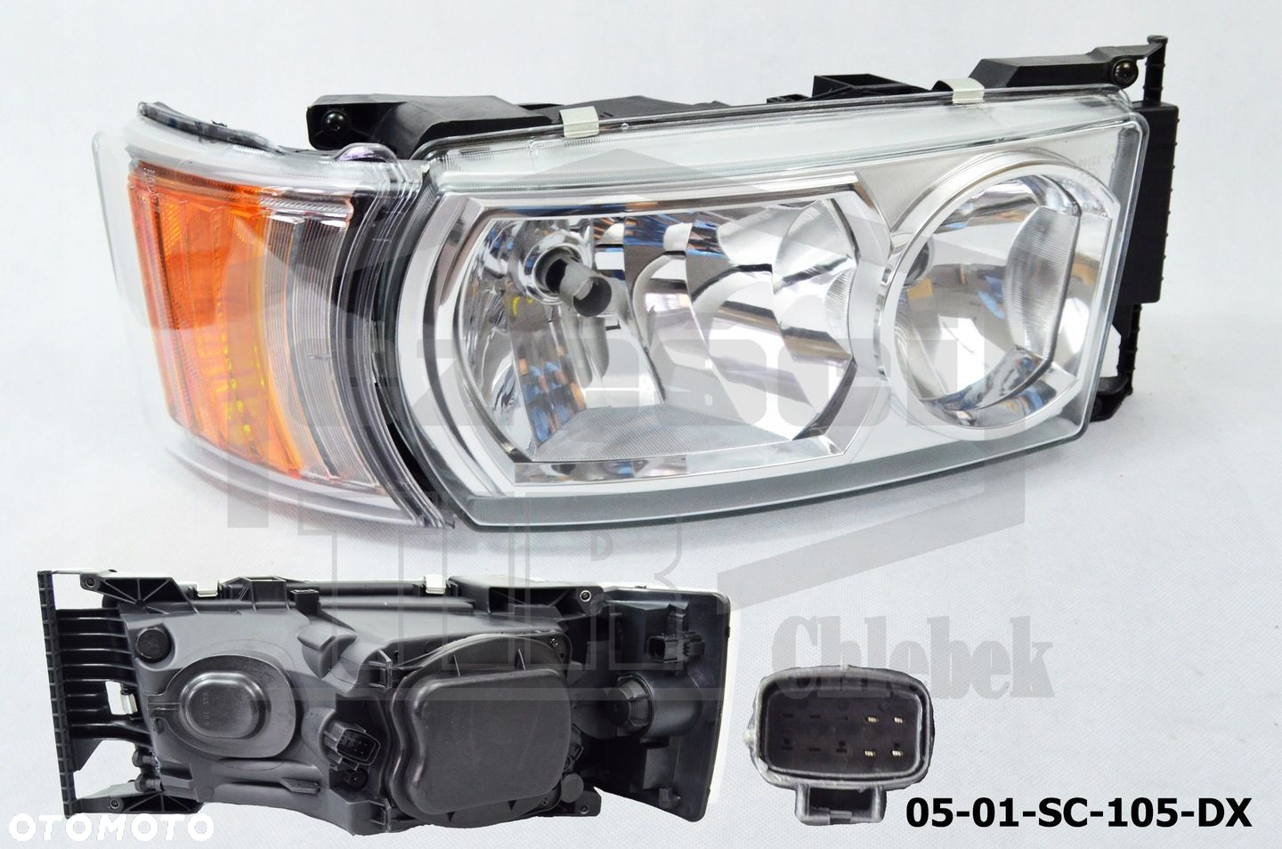REFLEKTOR SCANIA R H7 LED LEWY Z KIER.  WTYCZKA - 9