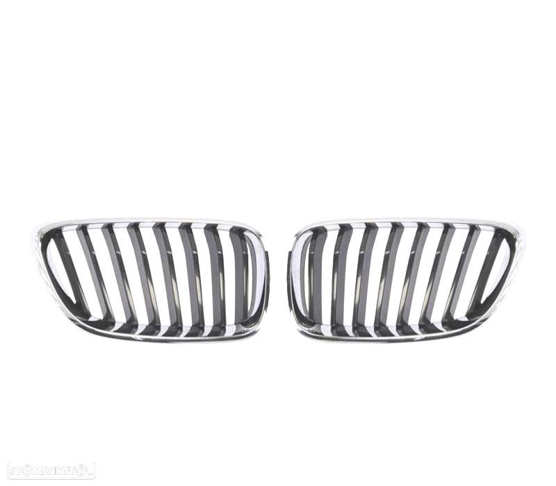 GRELHA FRONTAL BMW F22 F23 LOOK M PERFORMANCE PRETO CROMADO - 2