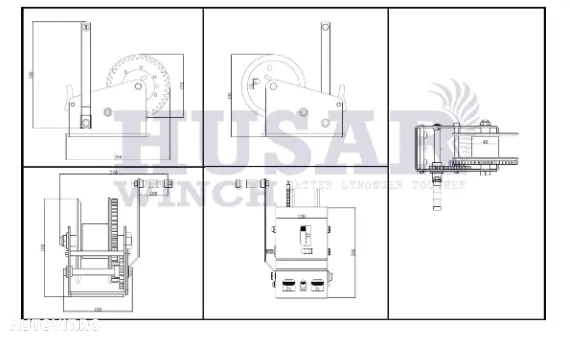 troliu manual cablu otel sau chinga HUSAR WINCH 3500 lbs (trage 1588 kg) - 3