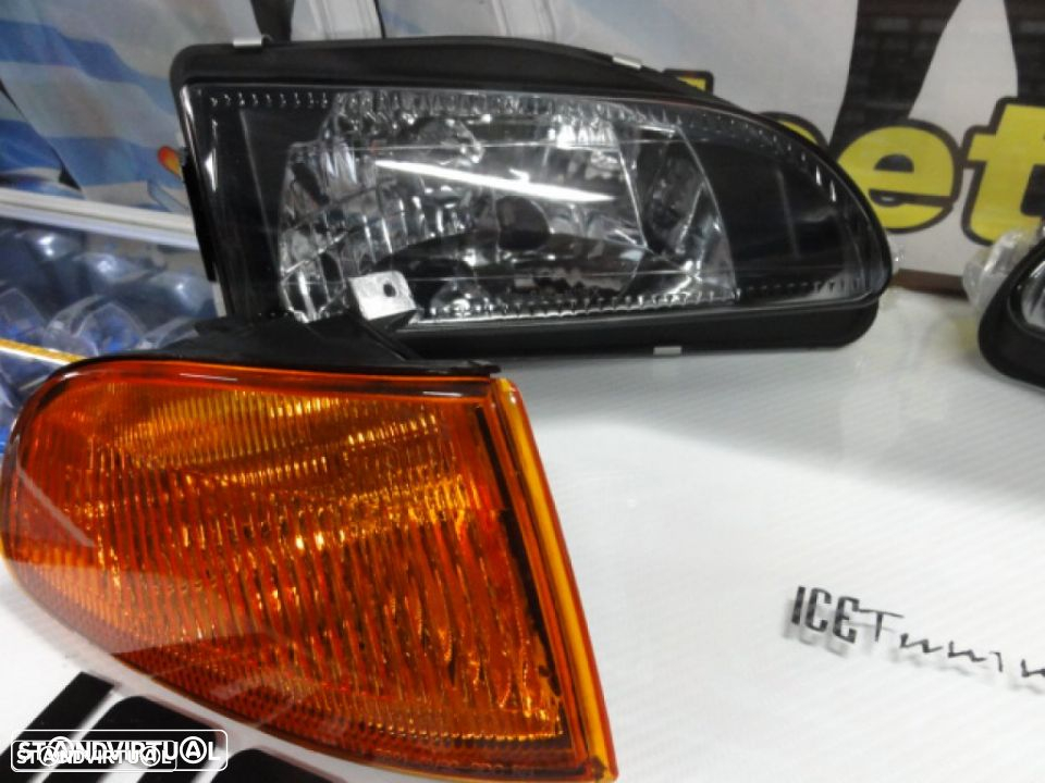 Farois frontais com luz branca 5000k Honda civic 92-95 JDM + piscas frontais JDM 2, 3 portas EG3, EG4, EG5, EG6, EJ1, EJ2 - 11