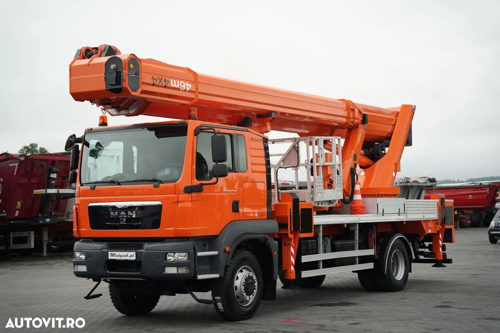 MAN TGM 18.290 / 4x4 / BRAȚ CU COLIVIE / ÎNĂLȚIME DE LUCRU 46M / MANUALĂ - 12