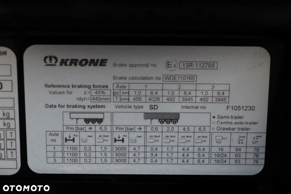 Krone FIRANKA / MEGA / DACH PODNOSZONY / OŚ PODNOSZONA / - 29