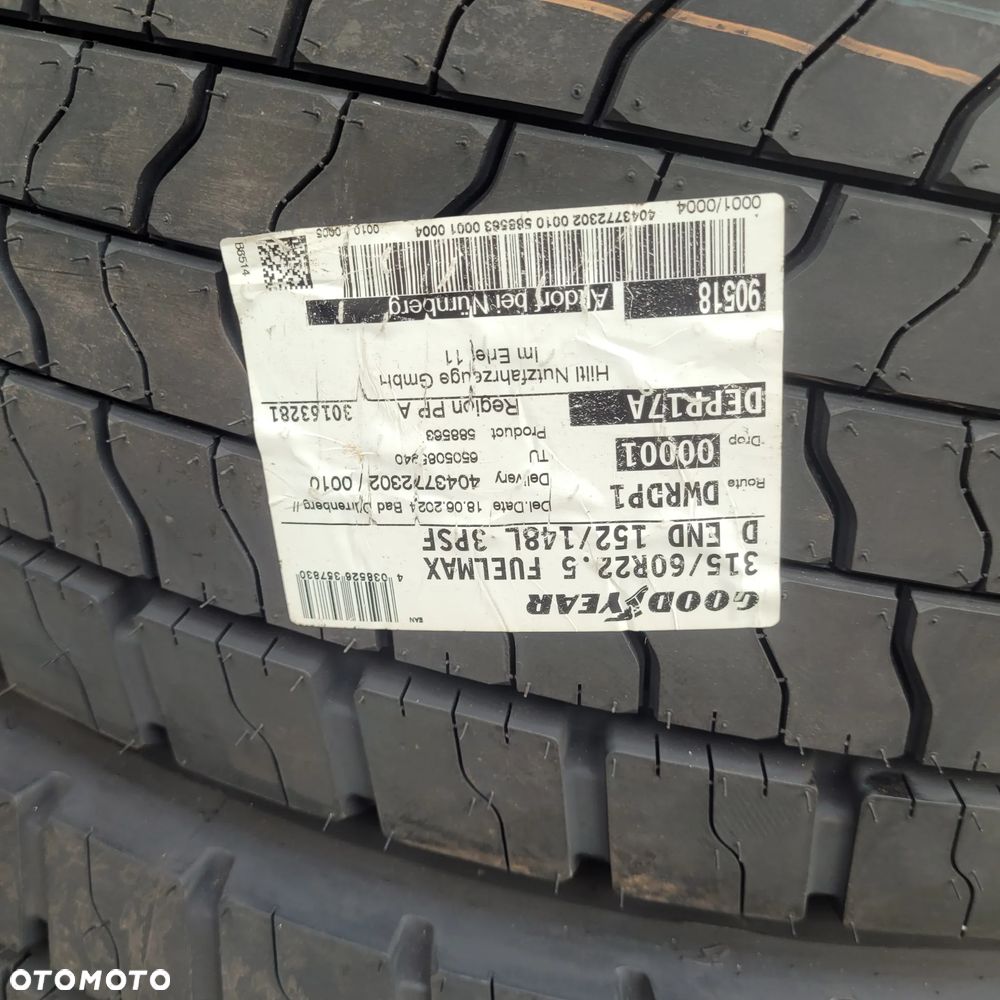 OPONY NOWE GOODYEAR 315/60 R22.5 152/148L FUELMAXD ENDURANCE - 3