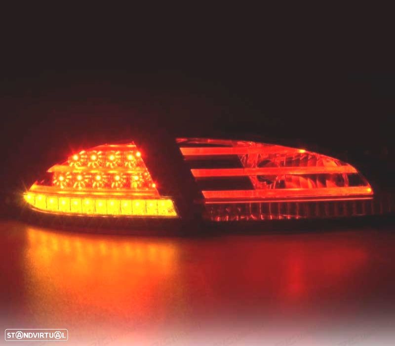 FAROLINS TRASEIROS LED SEAT LEON 1P 04-09 VERMELHO CROMADO - 6