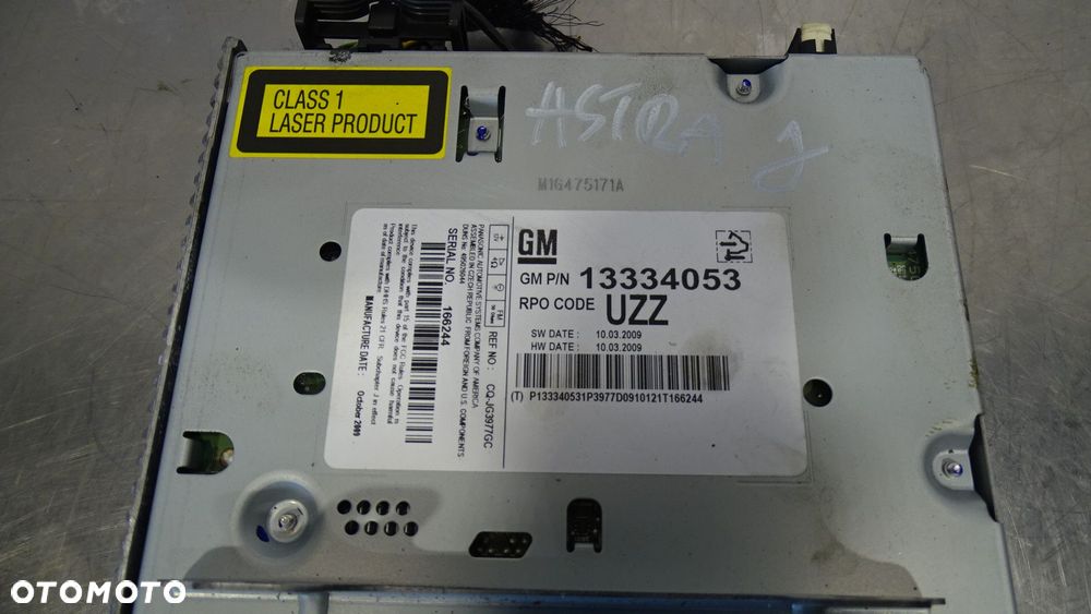 RADIO OPEL ASTRA J 1.7CDTI 13334053 - 2