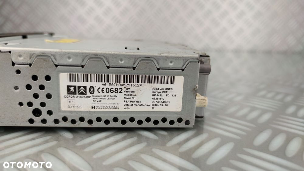96736746ZD radio fabryczne nawigacja bluetooth CITROEN C5 X7 III 3 - 6