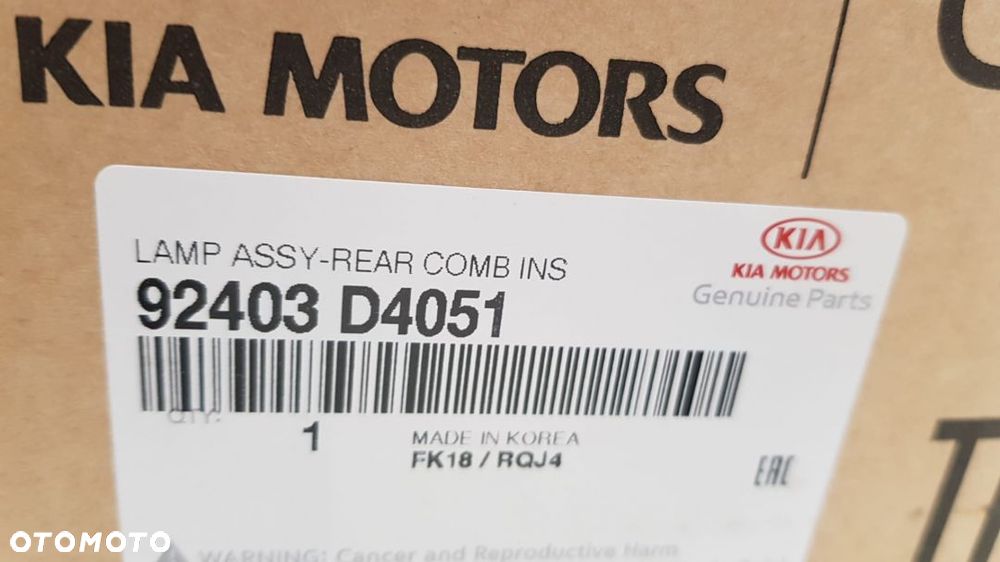 LAMPA LEWA TYŁ TYLNA W KLAPĘ KIA OPTIMA SEDAN 15-19 ZWYKŁA 92403-D4051 - 7