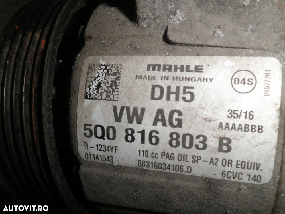 Compresor AC Skoda Rapid, VW Golf 7, Seat Leon, 1.6 TDI 5Q0816803B - 3