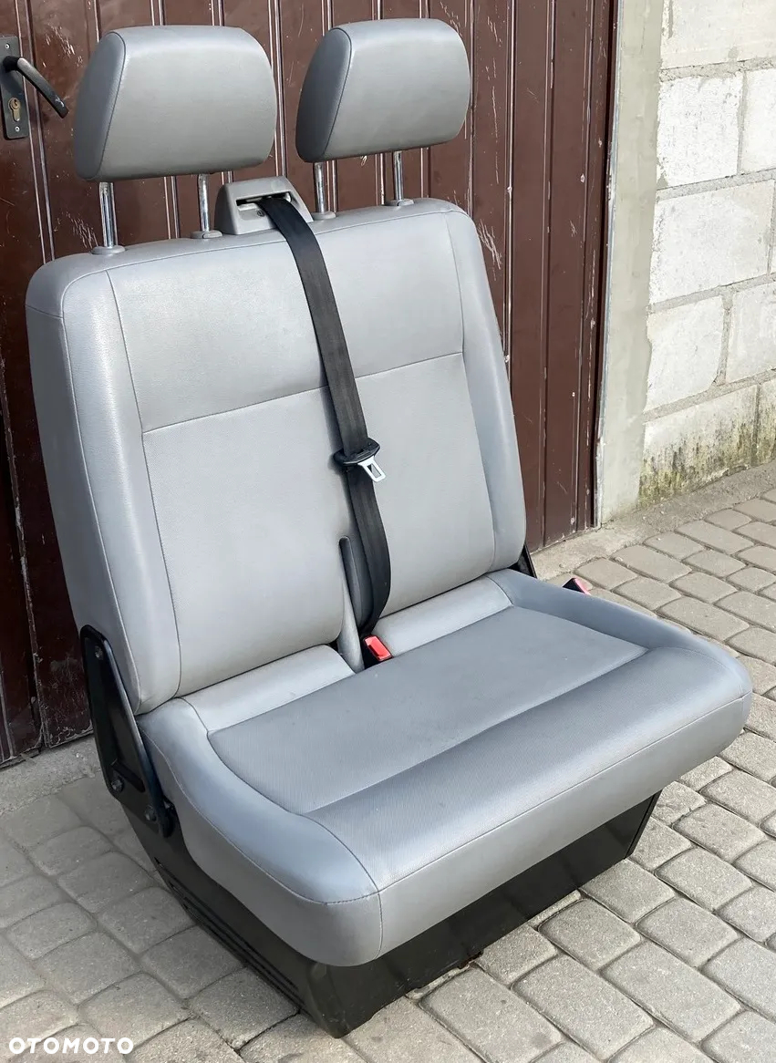 FOTEL DWÓJKA PRAWY PRZEDNI PRZÓD KANAPA SKAJA SKÓRA SKŁADANY VW T5 LIFT T6 CARAVELLE DOKA MULTIVAN TRANSPORTER EU - 5