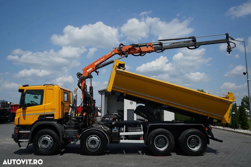 Scania P 410 / 8x4 / BASCULĂ - 5,15 M + ATLAS 116.3 HDS / ROTATOR / EURO 6 / - 4