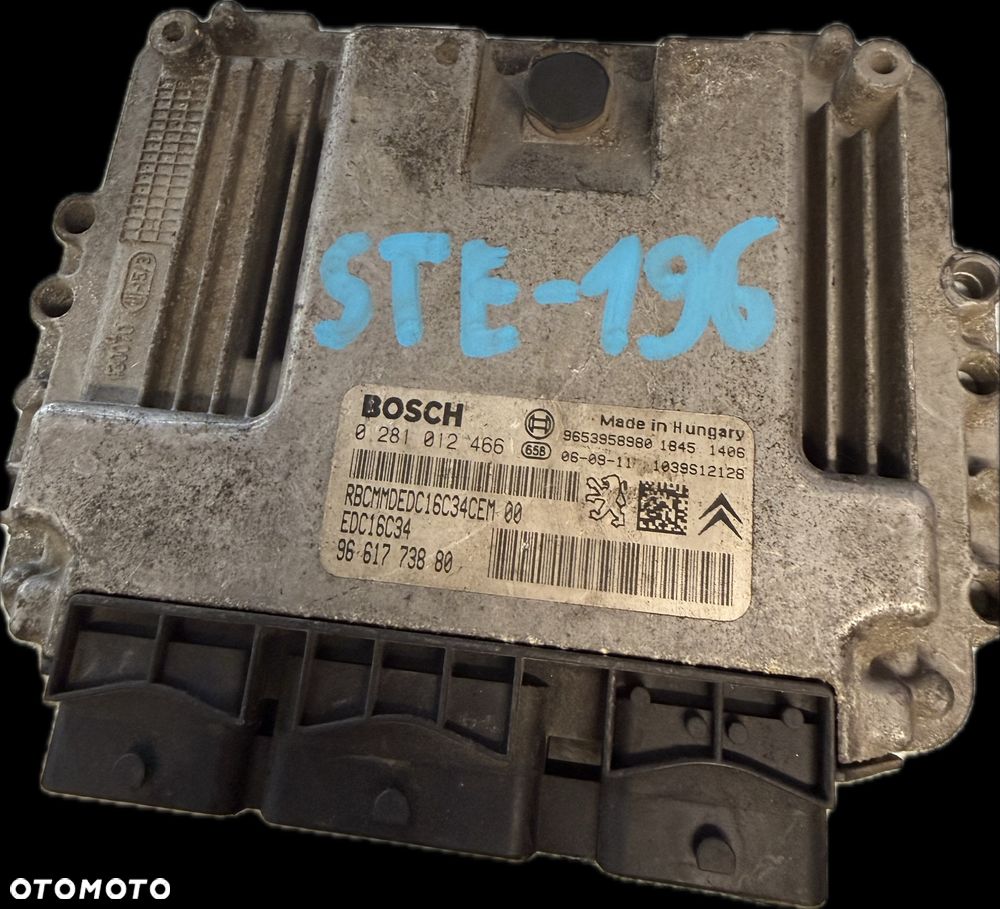 Sterownik Silnika ECU Komputer Citroen Peugeot 9656974780 - 1