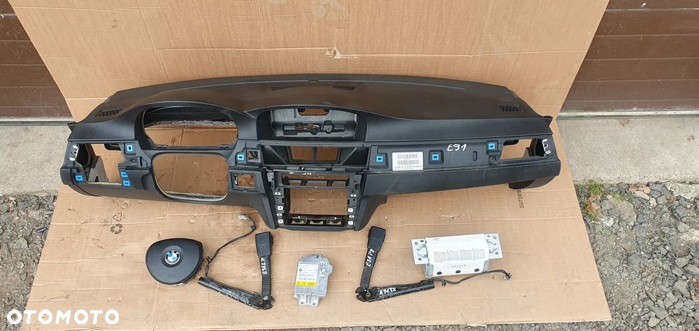 Konsola AIRBAG pasy poduszki sensor pod NAVI BMW 3 E90 E91 komplet - 9