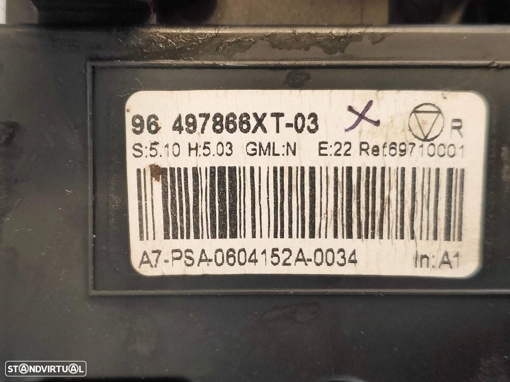 COMANDO SOFAGEM / AR CONDICIONADO PEUGEOT 207 2006 -96497866XT - 2