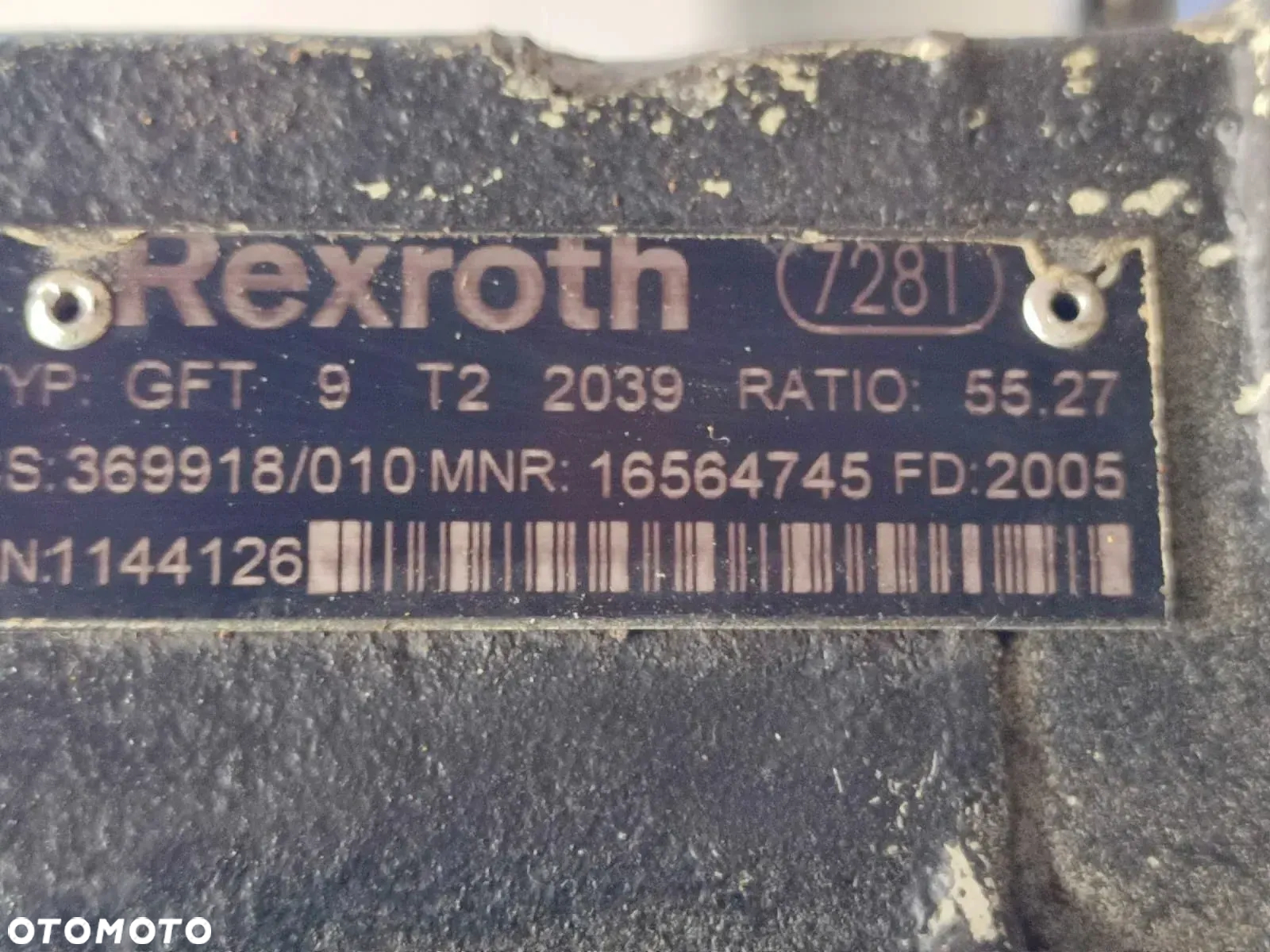 Zwolnica Hydromotor REXROTH GFT9T22039 TEREX HR 32 - 12