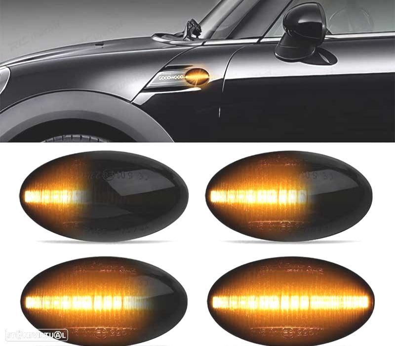PISCAS LATERAIS LED DINÂMICOS MINI COOPER R50 R52 R53 01-08 - 2