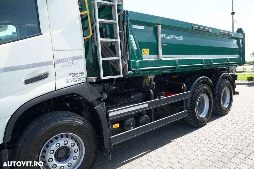 Volvo FMX 420 / 6X4 / BASCULATOR 3 LATE / MEILLER / 8.000 KM / I-SHIFT / EURO 6 / - 18