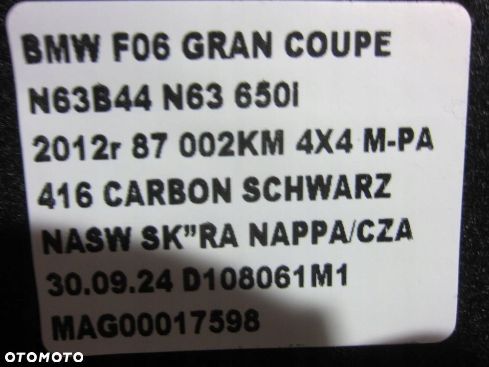 BMW 6 F06 GRAN COUPE OBUDOWA BOCZEK BAGAŻNIKA PRAWY 7332228 51477332228 - 8