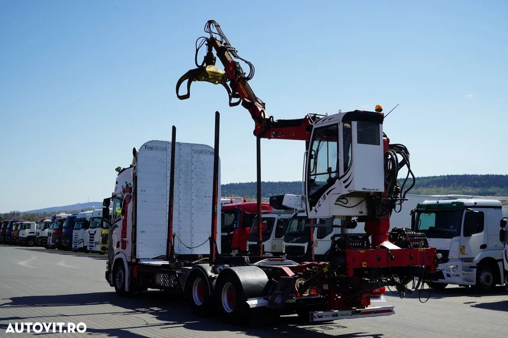 Scania R 730 XT / V8 / 6X4 / PENTRU LEMN / PENTRU COPACI / PENTRU PĂDURE / HDS LOGLIFT F96ST / CABINĂ / ANVELOPE 100% / 2020A - 4