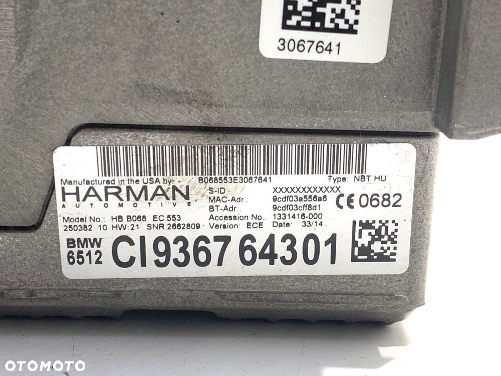 RADIO CZYTNIK NAWIGACJI  BMW X6 (F16, F86) 2014 - 2019 xDrive 30 d 190 kW [258 KM] olej napędowy - 5