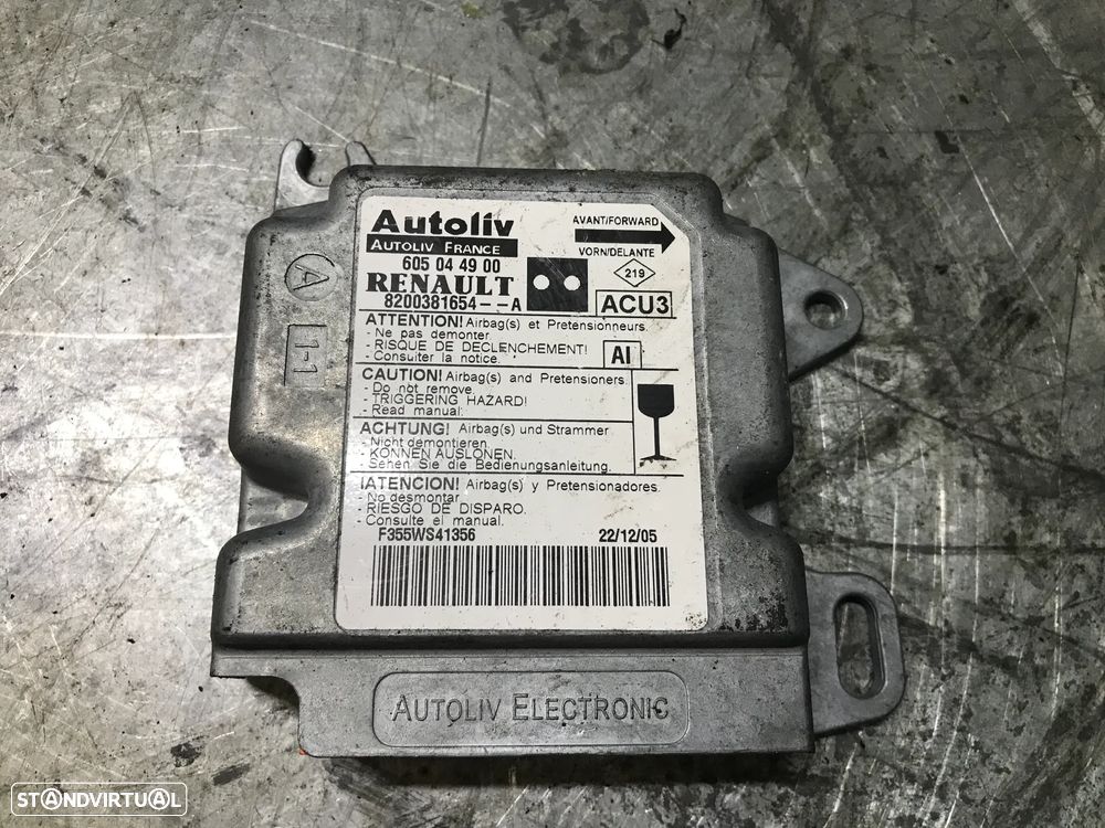 CENTRALINA DO AIRBAG RENAULT KANGOO 8200381654 605044900 - 2