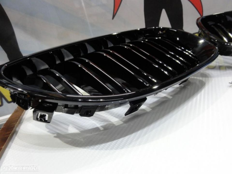 Grelha frontal BMW E60 2003-2010 M5 look / dupla lamina em preto piano brilhante - 9