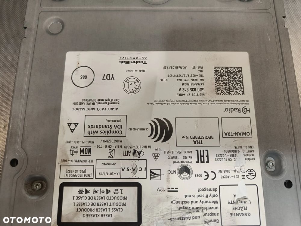 Radio Skoda Fabia 3 III Jednostka Czytnik 5Q0035842A - 6