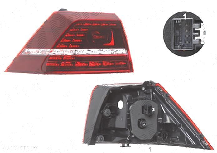 Lampa spate, stop VW Golf 7 (5k), 10.2012-, spate, stanga/dreapta, R, exterioara; LED; fumuriu, AL (Automotive Lighting) - 1