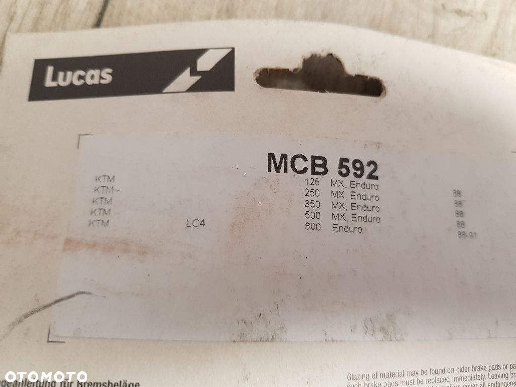 Klocki hamulcowe TRW-Lucas MCB 592 KTM MX600 LC4 EXC600 MX125 MX250 MX350 MX500 - 4