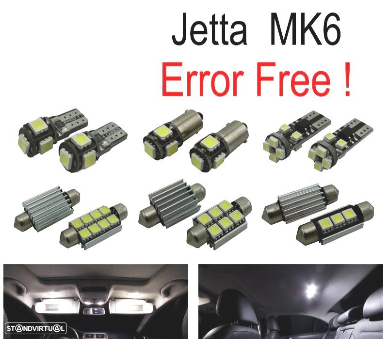 KIT COMPLETO 16 LAMPADAS LED INTERIOR PARA VOLKSWAGEN VW JETTA 6 MK6 MKVI 11- - 1