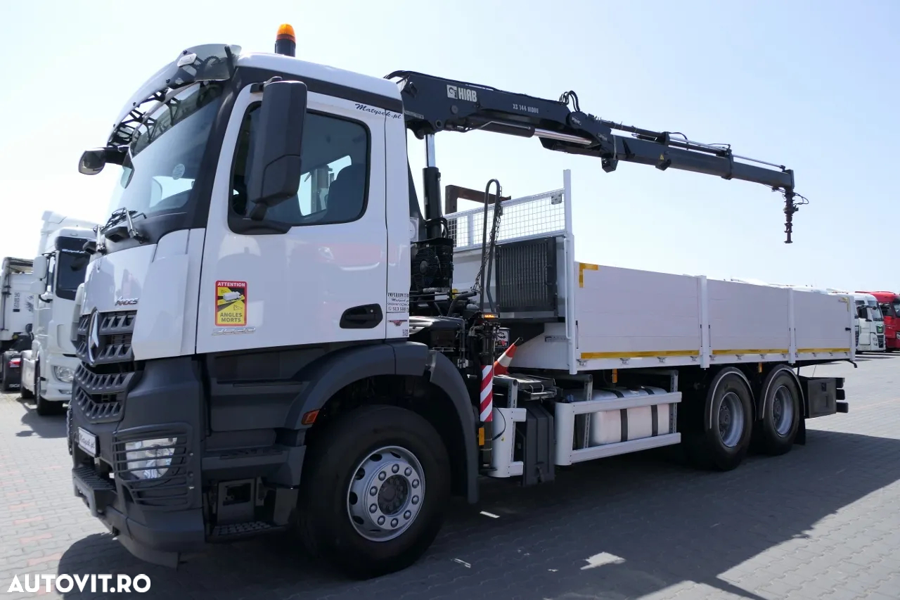 Mercedes-Benz AROCS 2633 / 6X4 / 6.55 M BOX + HDS HIAB 144 / RADIOCOMANDĂ / ROTATOR / FURCI - 2