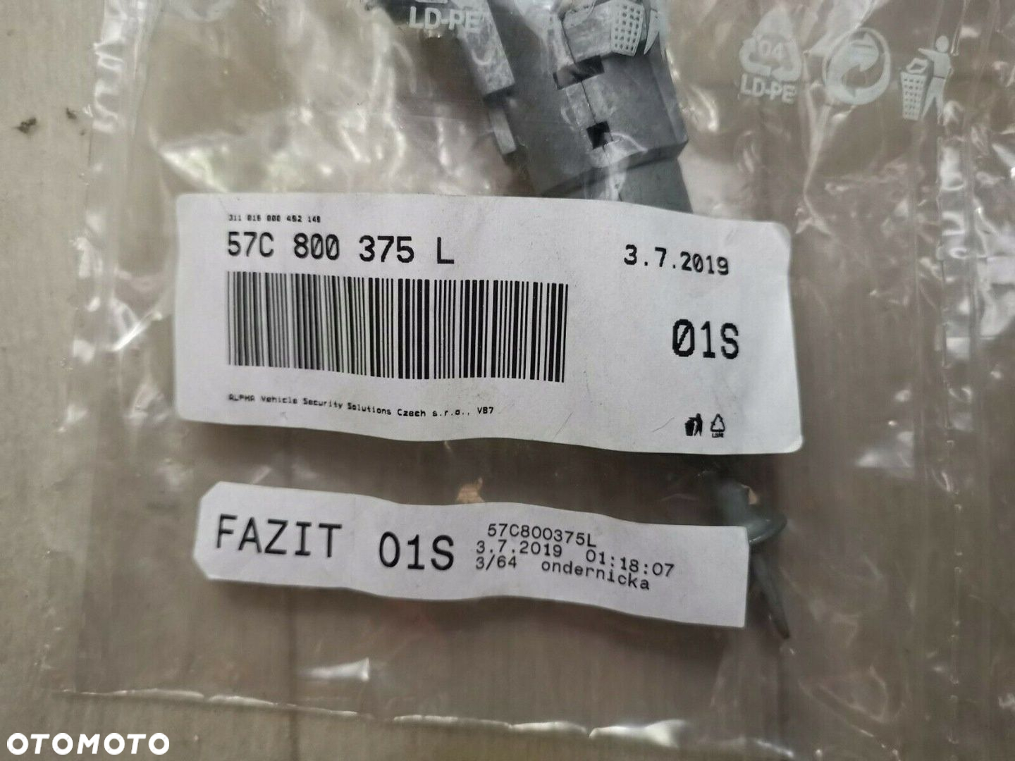 Zestaw cylinderka zamka Skoda 57C800375L - 5
