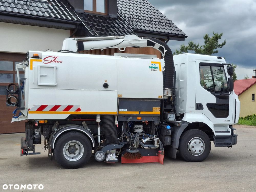 Renault Midlum 220 DXI Zamiatarka SEMAT Zoeller Johnston Szczotki L/R Obie Strony 2013r Napęd Hydrostat 36 tyś Kilometrów 3132 Mth Euro 5 Rura Do Liści Studzienek - 9