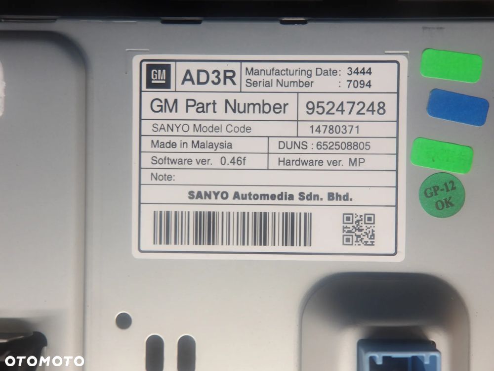 OPEL ASTRA IV J 1.6CDTI EKRAN WYŚWIETLACZ RADIA NAWIGACJI PANEL ŚWIATEŁ AWARYJNYCH 95247248 - 8