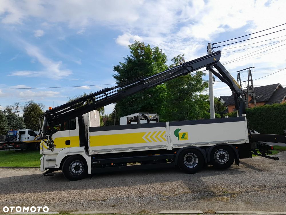 MAN TGS 26.400 6x2 oś skrętna/podnoszona HDS dzwig żuraw PALFINGER pk 19001 SLD5 SKŁADANY W " Z" 5x wysuw hydrauliczny + ROTATOR + CHWYTAK PALET + RADIO// FUL SERWIS W ASO MAN!!!! POTWIERDZONY Niski przebieg 313tys km!!!! - 1