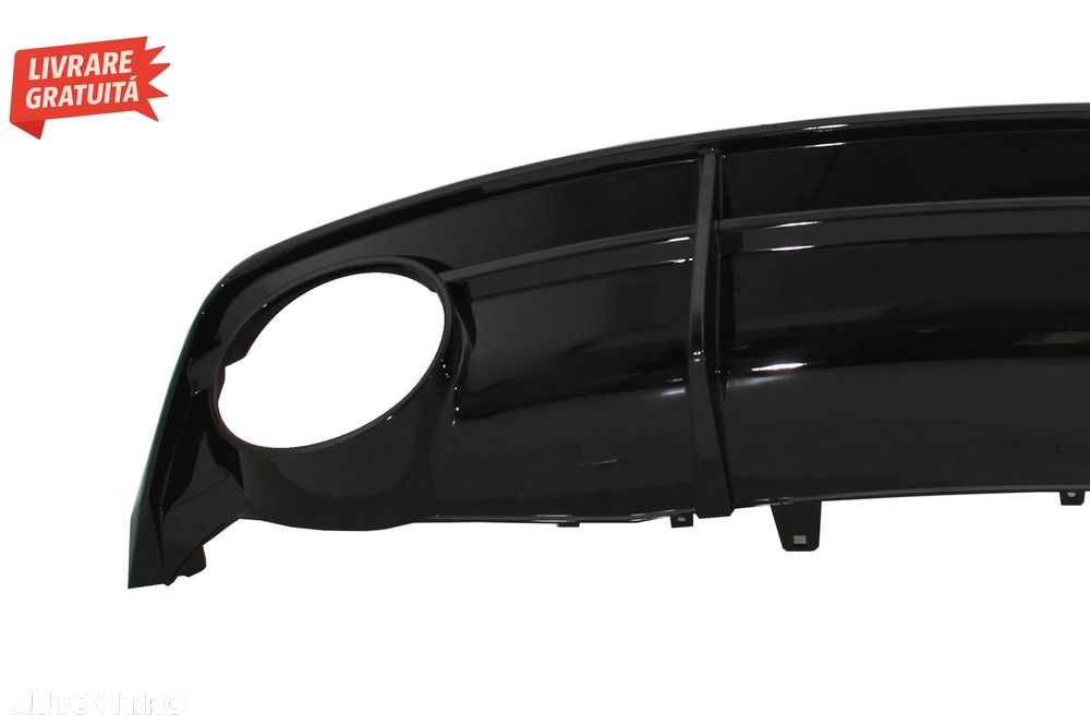 Difuzor Bara Spate Negru si Ornamente Evacuare Audi A7 4G Facelift (2015-2018) RS7- livrare gratuita - 5