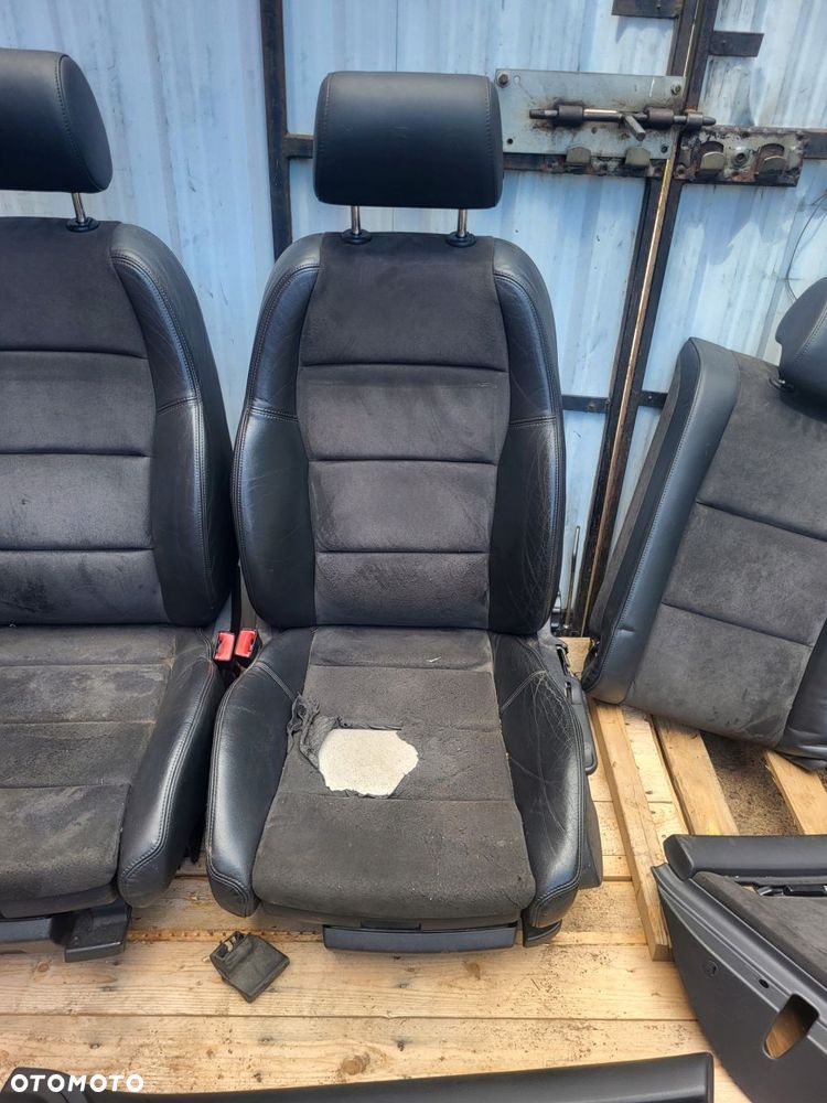fotele + boczki kanapa audi a4 b6 s line pół skóra alkantara komplet - 11