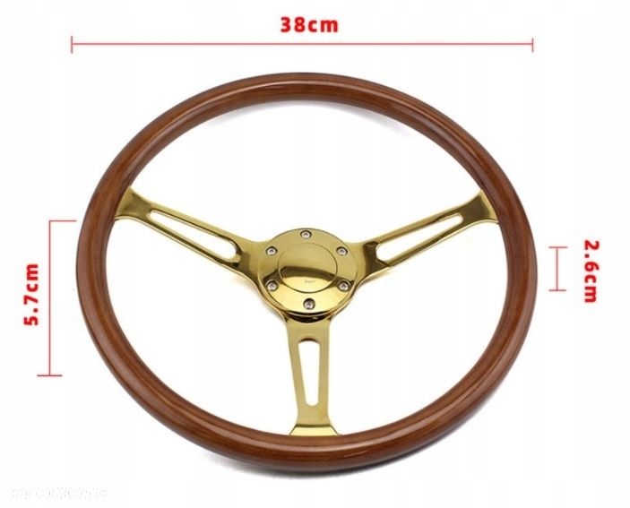 Kierownica drewniana real mahoń 380mm retro nardi - 3