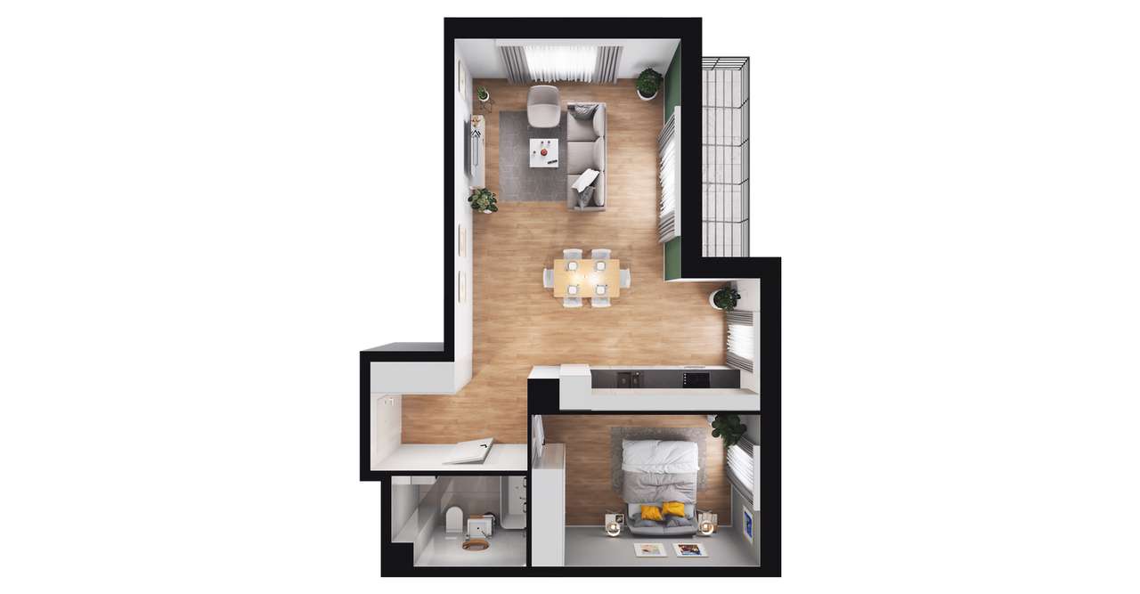 2-pokojowe mieszkanie 53m2 + balkon Bez Prowizji - Pełny obrazek: 3/12