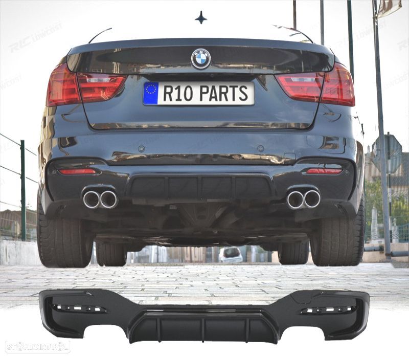 DIFUSOR BMW F34 GT LOOK M PERFORMANCE PRETO BRILHANTE 2 SAÍDAS - 1