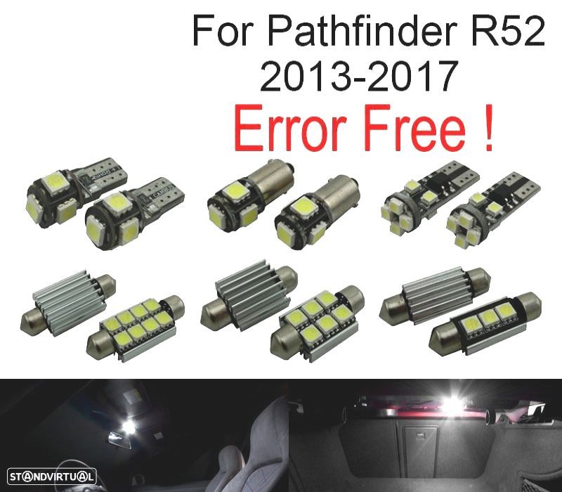 KIT COMPLETO 10 LAMPADAS LED INTERIOR PARA NISSAN PATHFINDER R52 13-17 - 1