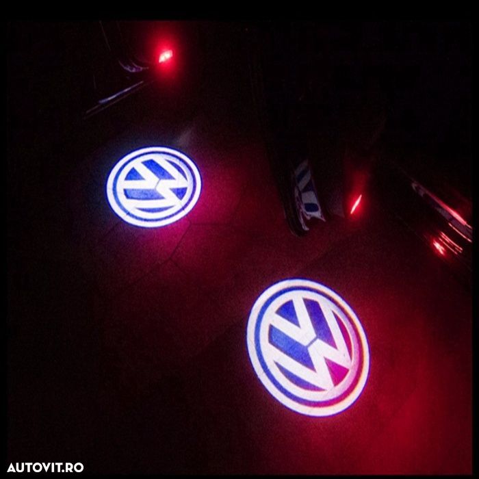 Set lampi dedicate logo Volkswagen pt portiere VW Passat B5, Touareg - 2