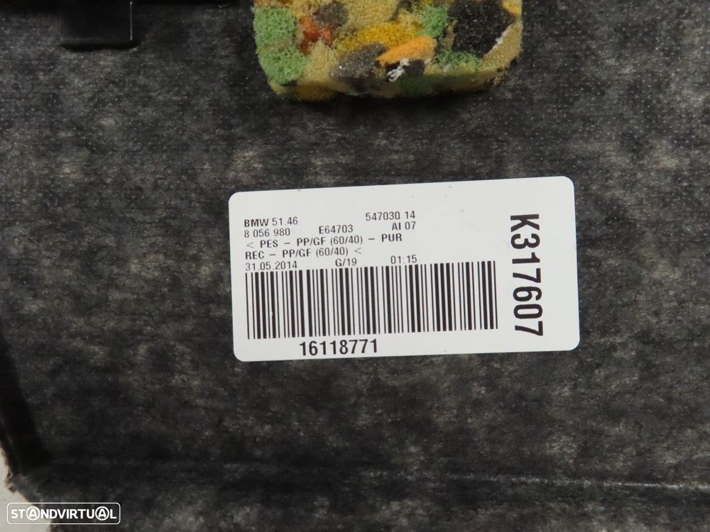 Chapeleira / Tabuleiro mala Seminovo/ Original BMW 4 Coupe (F32, F82) 5146732137... - 3