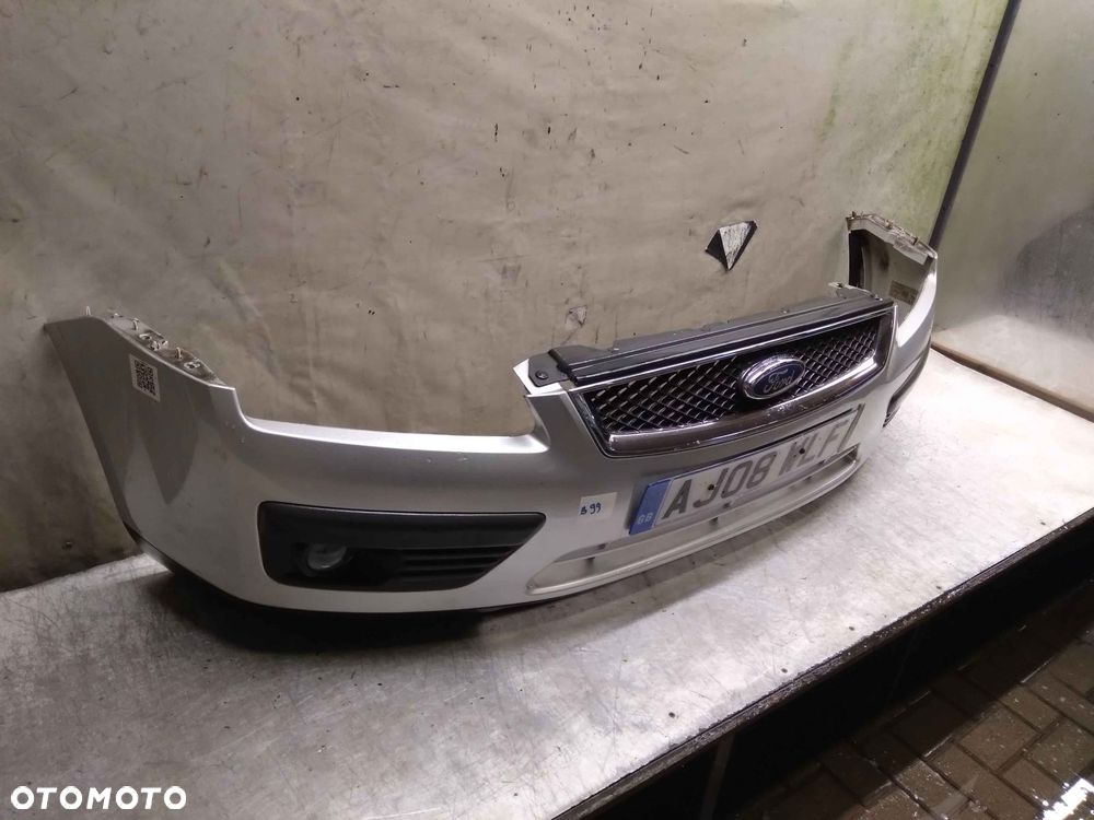 ^ ZDERZAK PRZÓD PRZEDNI FORD FOCUS MK.2 II 03 SREBRNY HALOGENY - 3