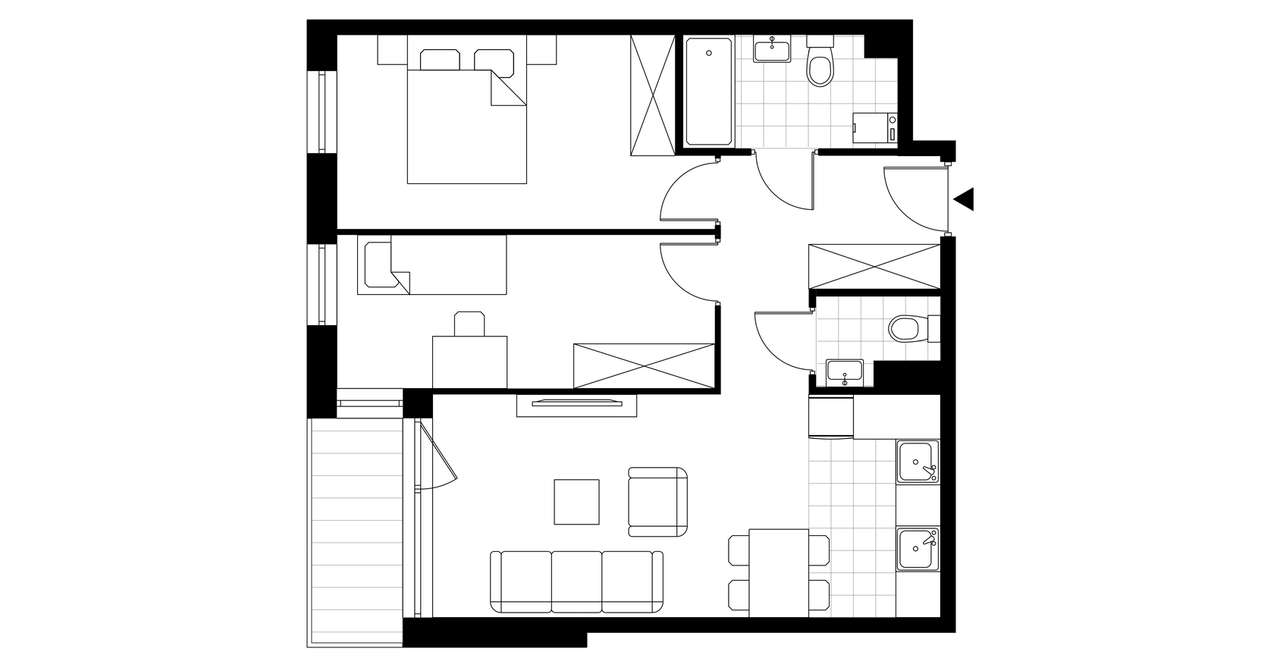 3-pokojowe mieszkanie 57m2 + loggia - Pełny obrazek: 4/9
