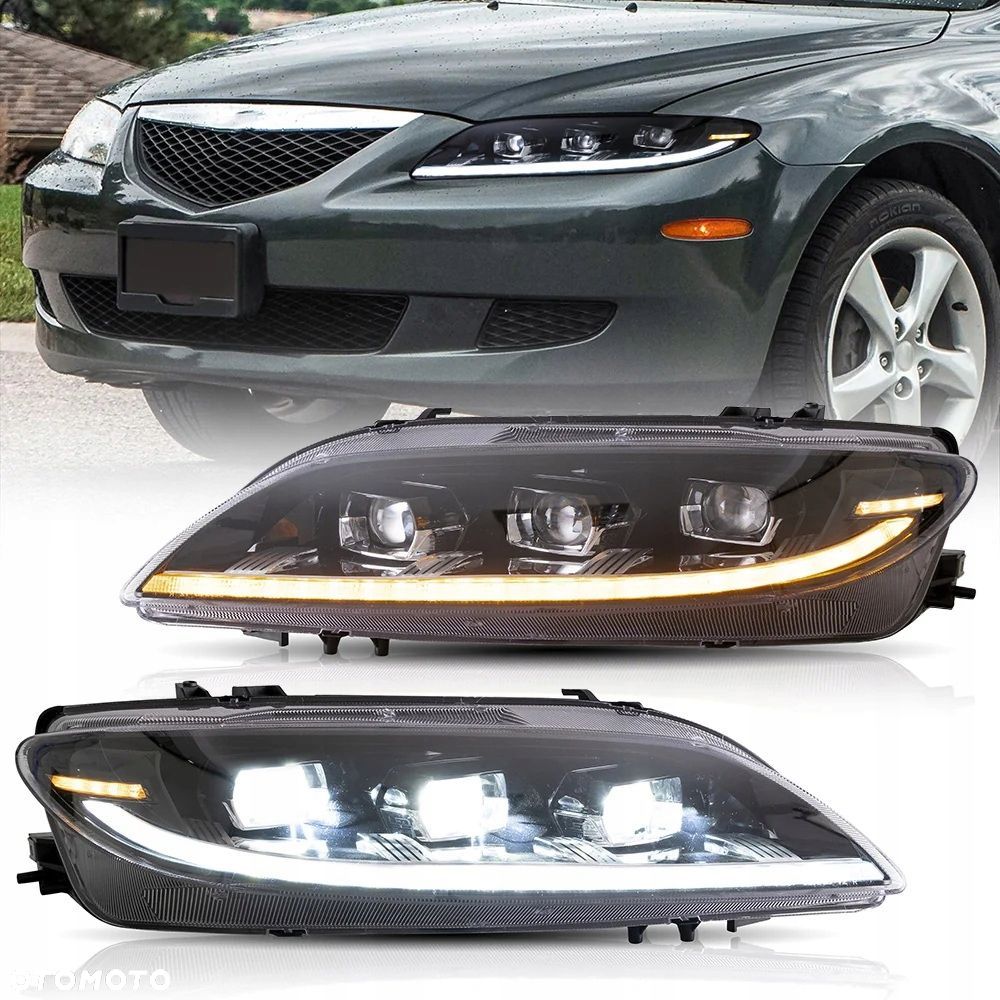 Reflektory Lampy kpl Vland Full Led Neon Tuning Mazda 6 I gg gy 2002-2007 - 1