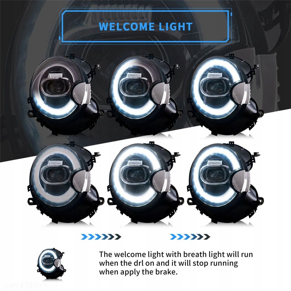 Reflektory Lamy kpl Vland Led Tuning Black Mini One r55 r56 r57 r58 r59 06- - 5