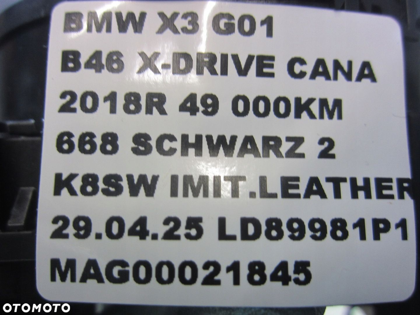 BMW X3 G01 G05 G06 G07 TAŚMA KIEROWNICY MANETKI 61315B4E791 5B4E791 5A819E8 - 9